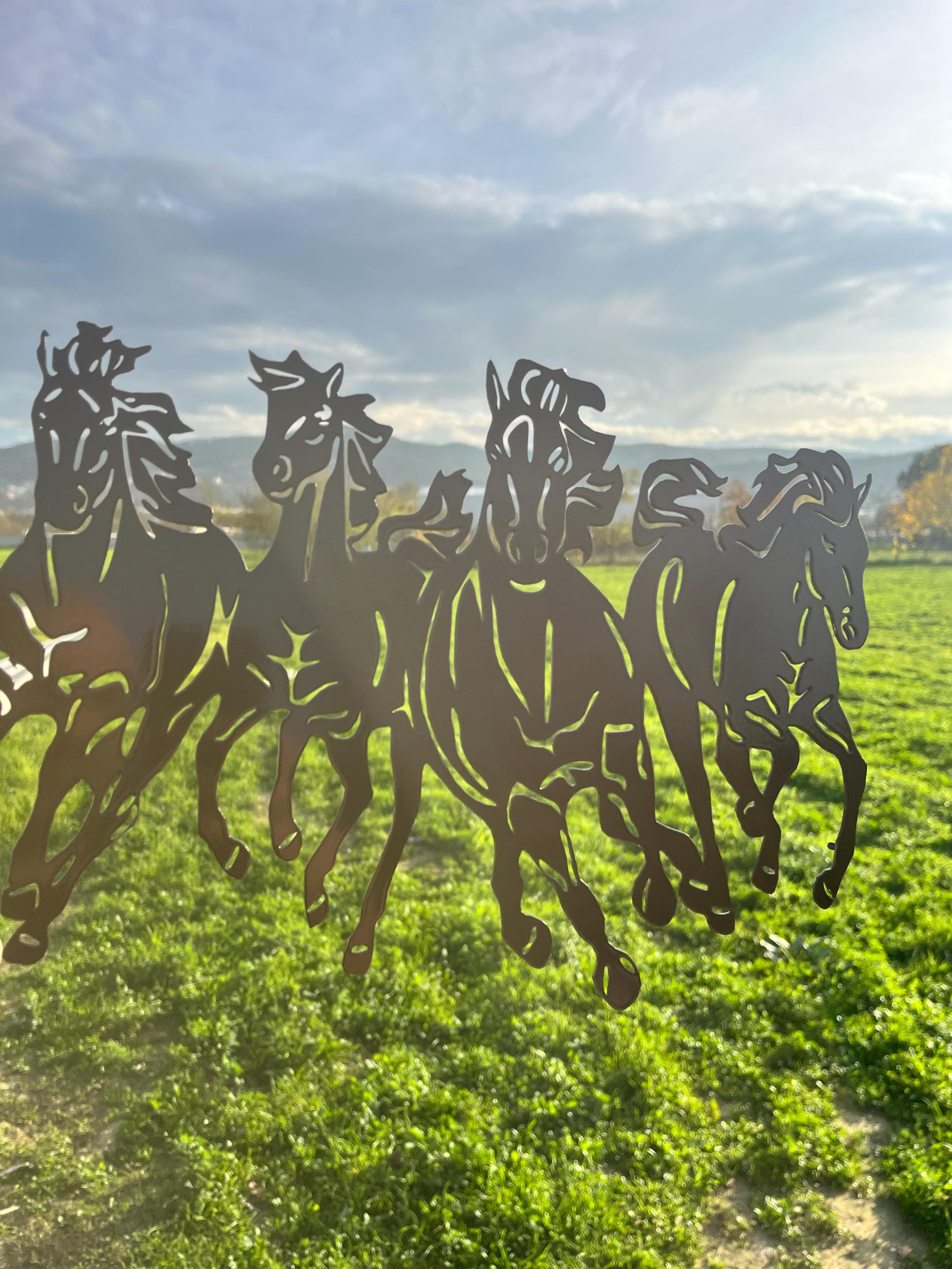 Stamped Metal Running Horses Seven Running Horses Metal Wall Art - Rustic Home Decor - Etsy