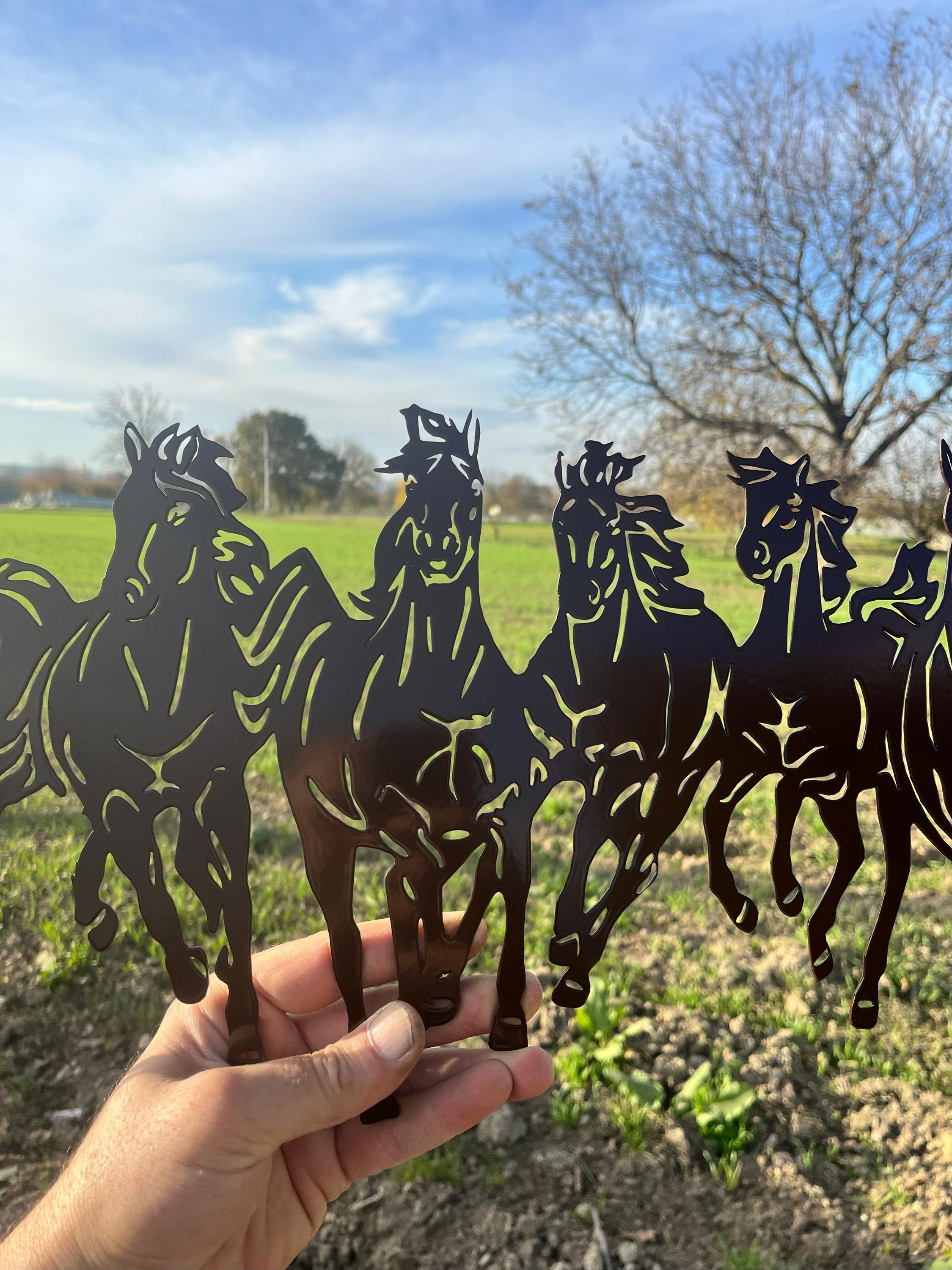 Stamped Metal Running Horses Seven Running Horses Metal Wall Art - Rustic Home Decor - Etsy