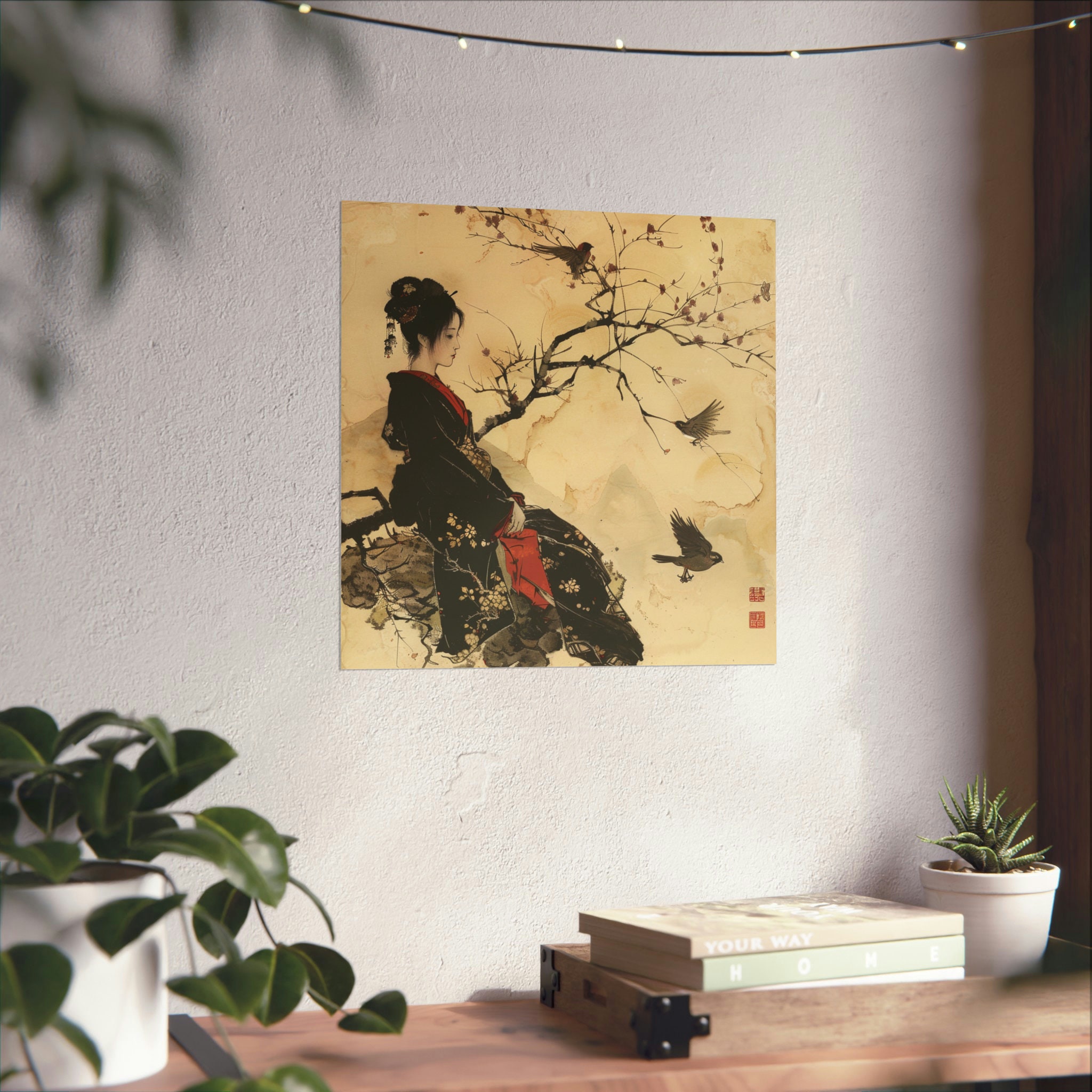Japanese Girl in Kimono Wall Art, Japanese Wall Art, Gallery Wall Art ...