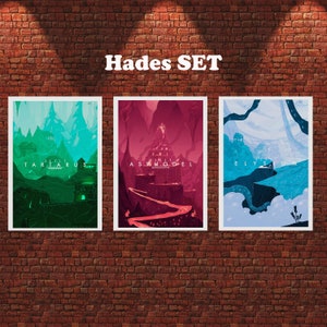 3pc SET - Hades Poster - Game Print