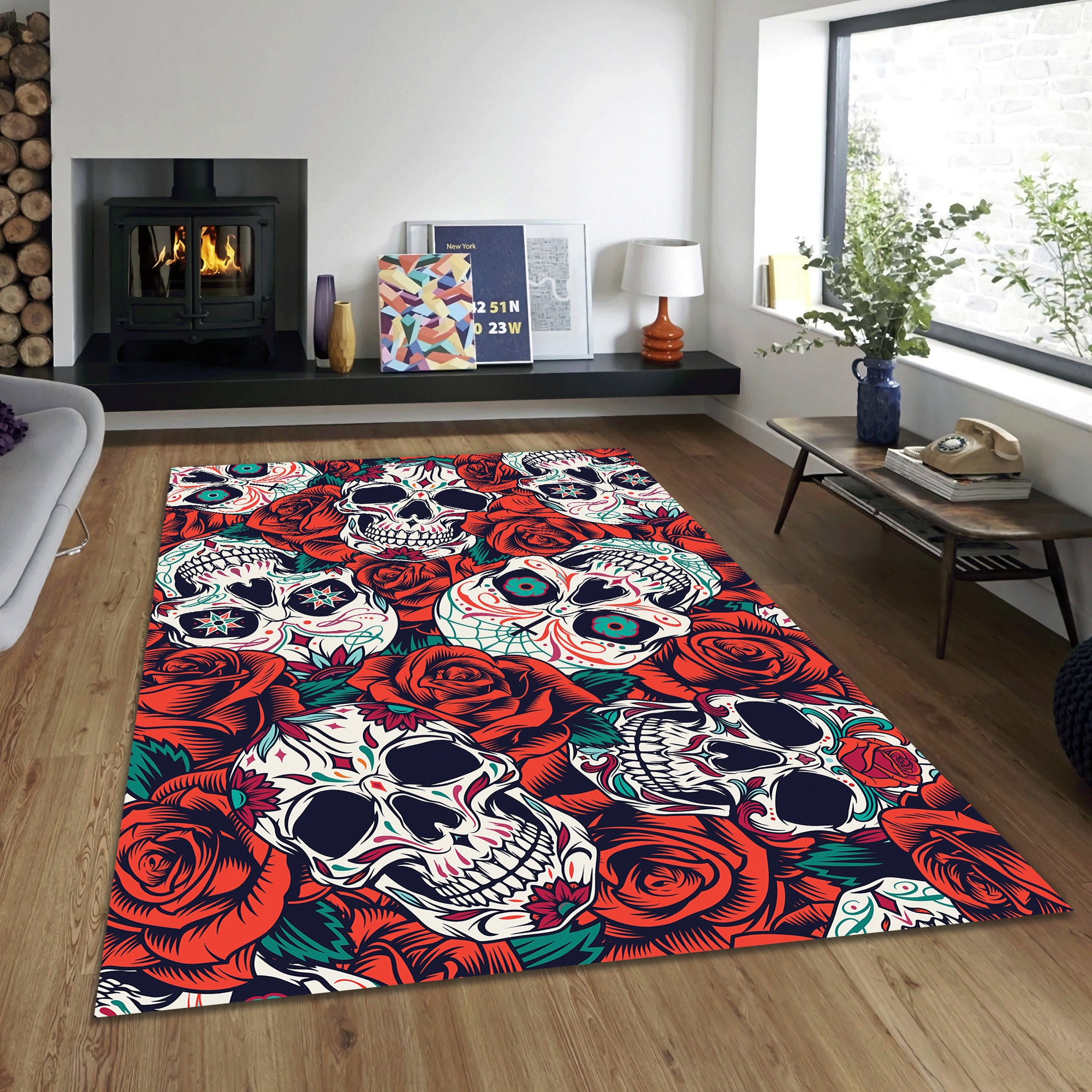 Discover Skull Rug, Red Carpet, Colorful Rug, Washable Rug,Horror Rug,Home Decor,Rugs For Living Room, Rug Runner, Rugarts, Soft Rug, Non Slip Rug