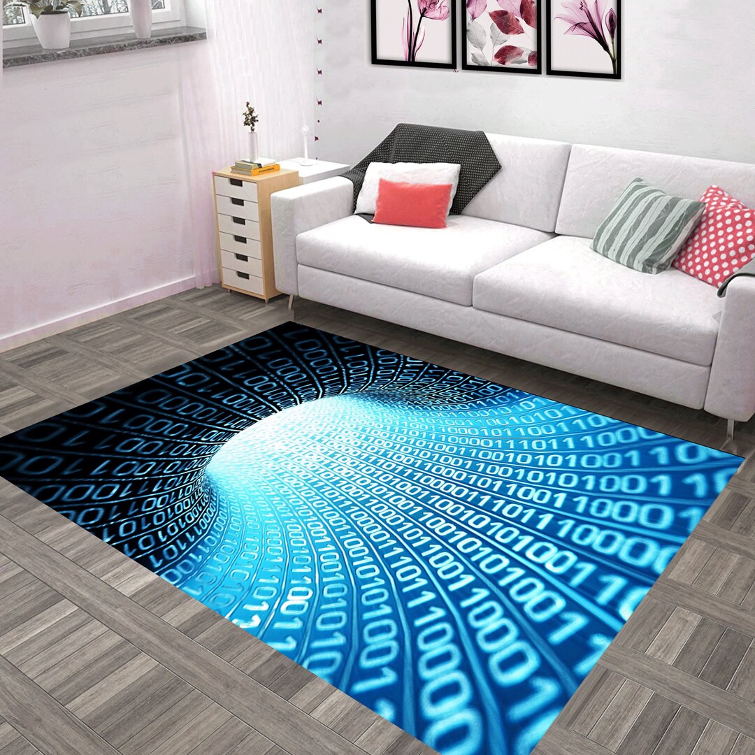 Vortex Rug , 3D Vortex Illusion, Rectangular Version, Non Slip Rug ...