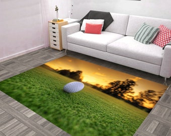 Golf rug, Golf area rug, Sports area rug, Golf ball photo area rug,Area Rug, Decorative Floor Rug, Sport Rug,Custom Rug,For Living Room Rug