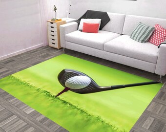 Golf rug, Golf area rug, Sports area rug, Golf ball photo area rug,Area Rug, Decorative Floor Rug, Sport Rug,Custom Rug,For Living Room Rug
