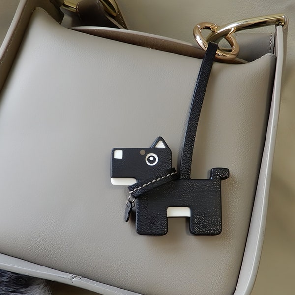 Handmade Leather Bag Charm Keychain Gift Cute Key Chain Handbag Charm
