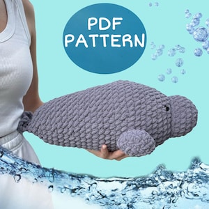 Giant Manatee Crochet Pattern, Seal Crochet Amigurumi Pattern in English, Giant Crochet Pattern