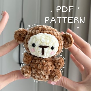 Crochet Monkey PATTERN PDF ONLY, Monkey Amigurumi Crochet Pattern, Amigurumi Crochet Pattern in English, Cute Monkey Crochet Pattern