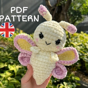 Plush Butterfly Crochet PATTERN PDF ONLY, Cute Butterfly Amigurumi Crochet Pattern in English, Super Bulky Butterfly Crochet Pattern