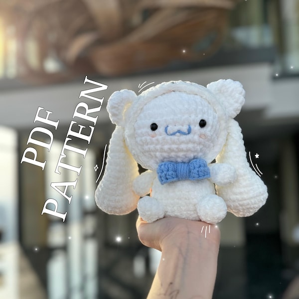 White Puppy in a Bear Suit Crochet PATTERN PDF ONLY, Cute Puppy Crochet Tutorial in English, Crochet White Puppy Kawaii Pattern to make