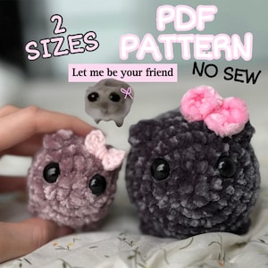 Sad Hamster Meme Crochet PATTERN PDF ONLY, Two Sizes Plush Hamster Crochet Amigurumi Pattern in English, Viral Sad Hamster Crochet Pattern