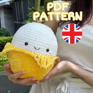 Crochet Banana Plush Pattern: No Sew Amigurumi (PDF Pattern)