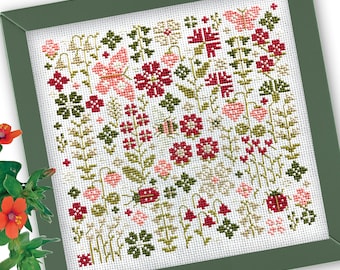 Wildflowers Cross Stitch Pattern, Simple XStitch, PDF File Instant Download, Floral Pattern, Bloom Flowers, Meadow Flora, Modern Embroidery