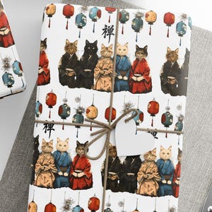 Kimono Cats Gift Wrapping Paper | 90gsm Fine Art Present Wrap image 4