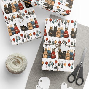 Kimono Cats Gift Wrapping Paper | 90gsm Fine Art Present Wrap image 7