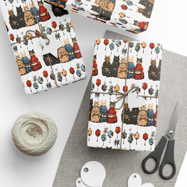 Kimono Cats Gift Wrapping Paper | 90gsm Fine Art Present Wrap image 7