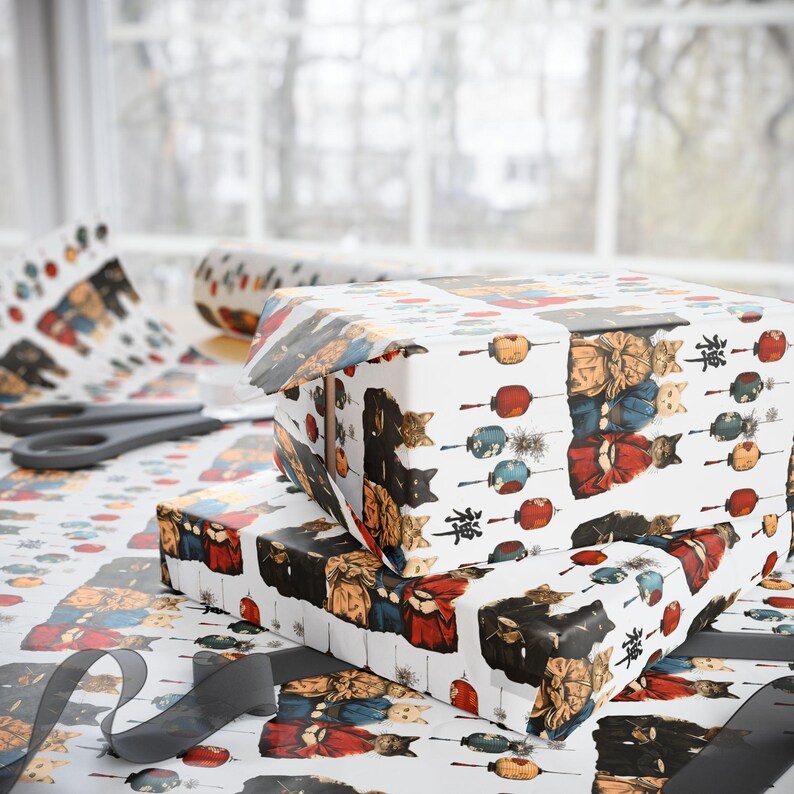 Kimono Cats Gift Wrapping Paper | 90gsm Fine Art Present Wrap image 9
