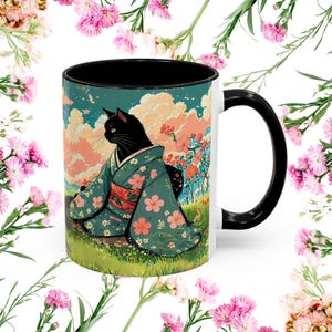 Cat Mug – Kimono Cat Coffee Cup with Japan-Inspired Design – Cute Gift for Cat Lovers, Cat Moms & Tea Drinkers