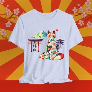 Japanese Yokai T-Shirt: Kitsune Fox Spirit Ukiyoe Art
