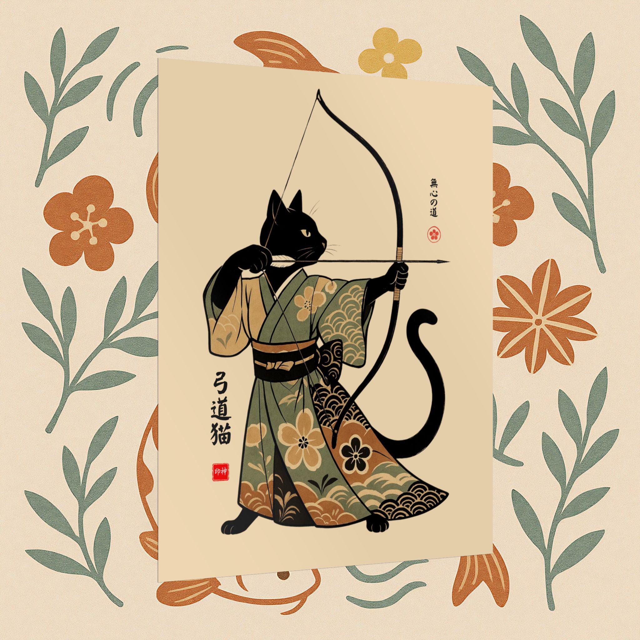 日本の猫の弓矢のポスター：弓道アニメアートプリント - Etsy 日本