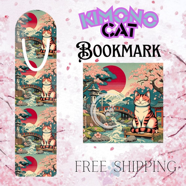 Kimono Cat Bookmark - Book Lover Gift | Bookworm Gift | Cat Bookmarks | Cat Gift | Cute Cats Bookmark | Kawaii | Cute Cat |  Kimono |  Edo