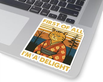 Cat Stickers: Vibrant Kiss-Cut Decals for Laptops and Water Bottles