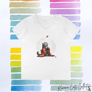 Camiseta Sushi Cat, Camiseta Kimono Nigiri de Gato Fofo, Camiseta Cultura Japonesa, Presente para Amantes de Gatos, Vestuário para Gastrônomos, Top Engraçado com Estampa de Animais
