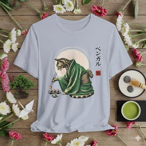 Bengal Cat Sushi T-Shirt: Japanese Kimono Neko Design