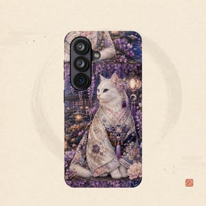 Handyhülle mit Katzenmotiv und mystischem Mondmuster, stoßfestes Design