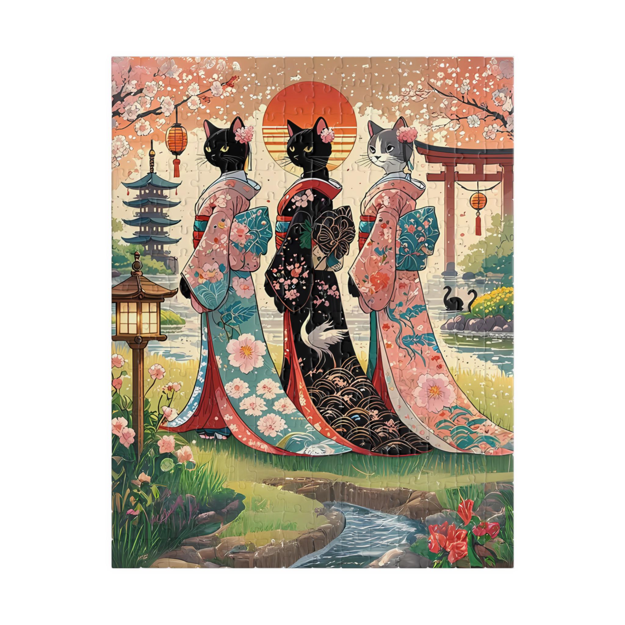 猫ガニみー Kimono Cats Cat Jigsaw Puzzle - 110, 252, 520, 1014-piece