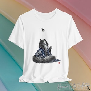 Camiseta Sushi Cat, Camiseta Unissex Bonita, Camiseta de Comida Japonesa, Presente para Fazer Sushi, Camiseta Amante do Japão