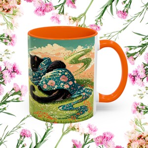 Cat Mug – Kimono Cat Coffee Cup with Japan-Inspired Design – Cute Gift for Cat Lovers, Cat Moms & Tea Drinkers