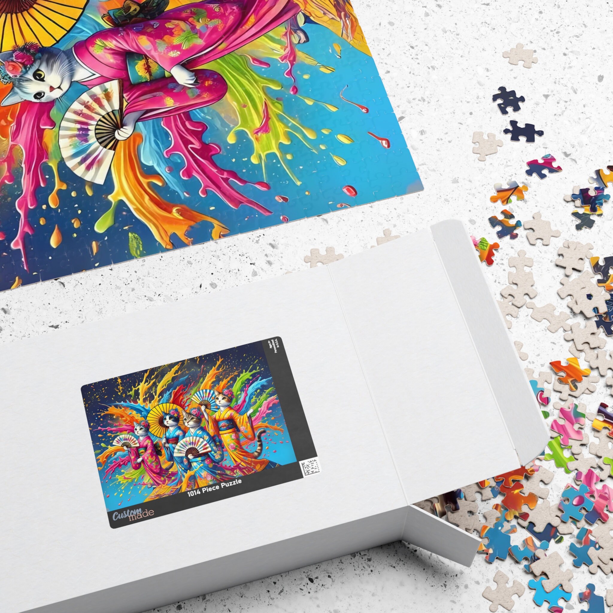Kimono Cat Puzzle (110, 252, 520, 1014-piece), Japanese Neko