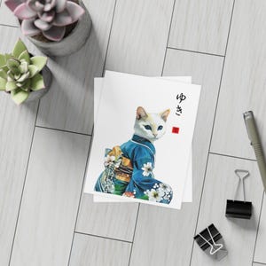 Pacchetto di cartoline artistiche con gatti - Estetica giapponese, graziose opere d'arte con gatti, perfette per gli amanti della cancelleria, regali per proprietari di gatti, biglietti da collezione