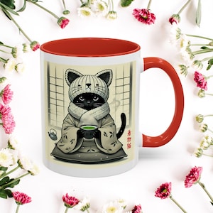 Cat Mug – Kimono Cat Coffee Cup with Japan-Inspired Design – Cute Gift for Cat Lovers, Cat Moms & Tea Drinkers