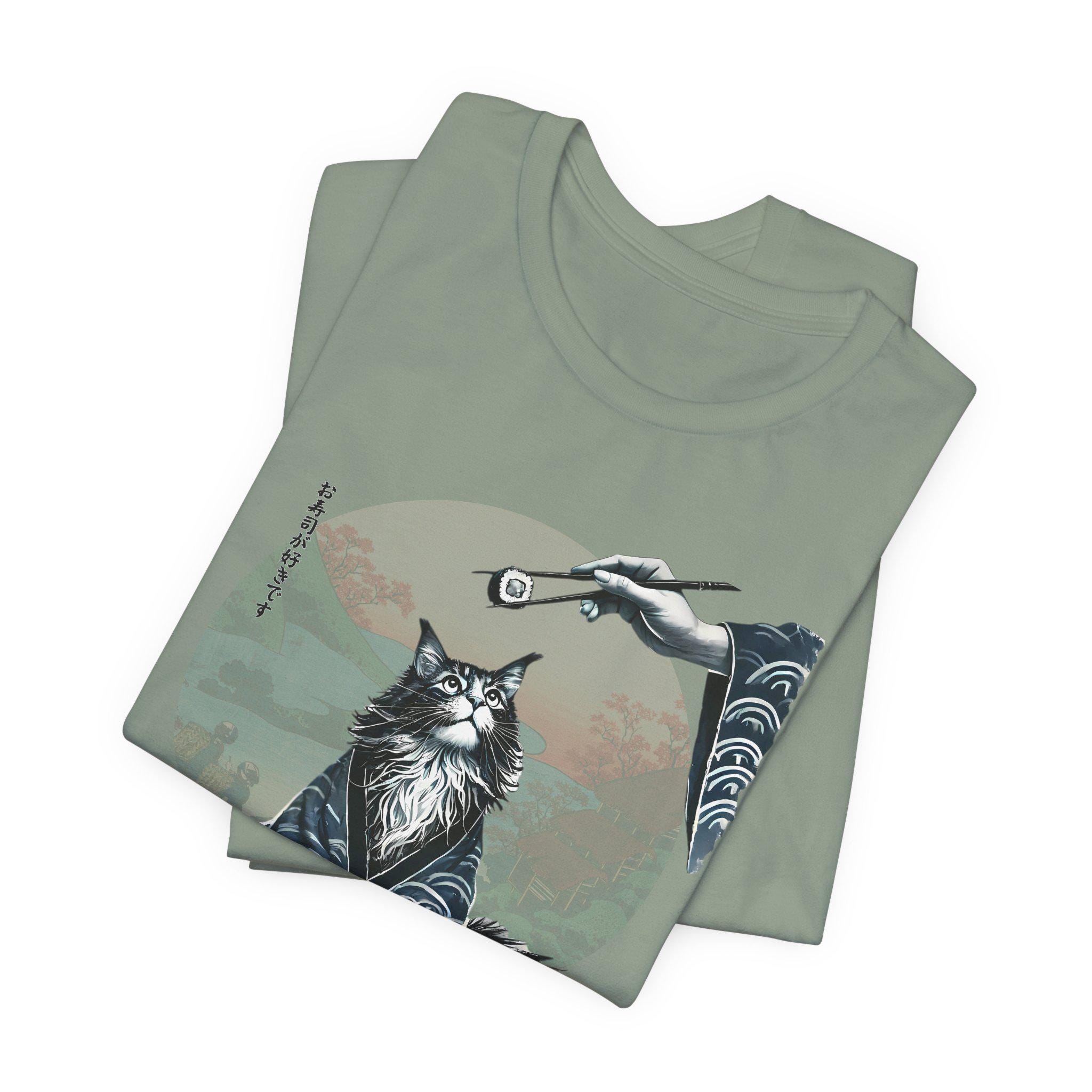 寿司猫Tシャツ - 日本の着物猫デザイン - Etsy 日本