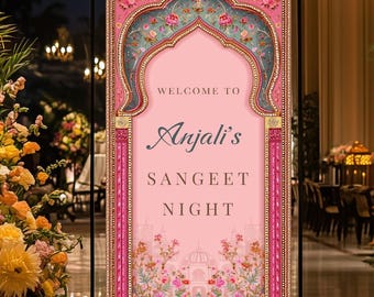XL 8 x 4 FT 6X3 Tło ślubne, znak ślubny Sangeet, dostosowywany, Anand Karaj, zaręczyny, ceremonia Mehndi, Jago, Choora, Sangeet Digital