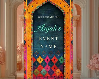 XL 8 x 4 FT 6X3 Tło ślubne, znak ślubny Sangeet, dostosowywany, Anand Karaj, zaręczyny, ceremonia Mehndi, Jago, Choora, Sangeet Digital