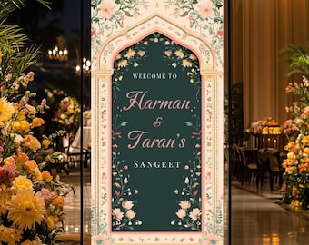 XL 8x4 FT 6X3 Wedding Back Drop, Sangeet Wedding Sign, Customizable, Anand Karaj, Engagement, Mehndi Ceremony, Jago, Choora, Sangeet Digital