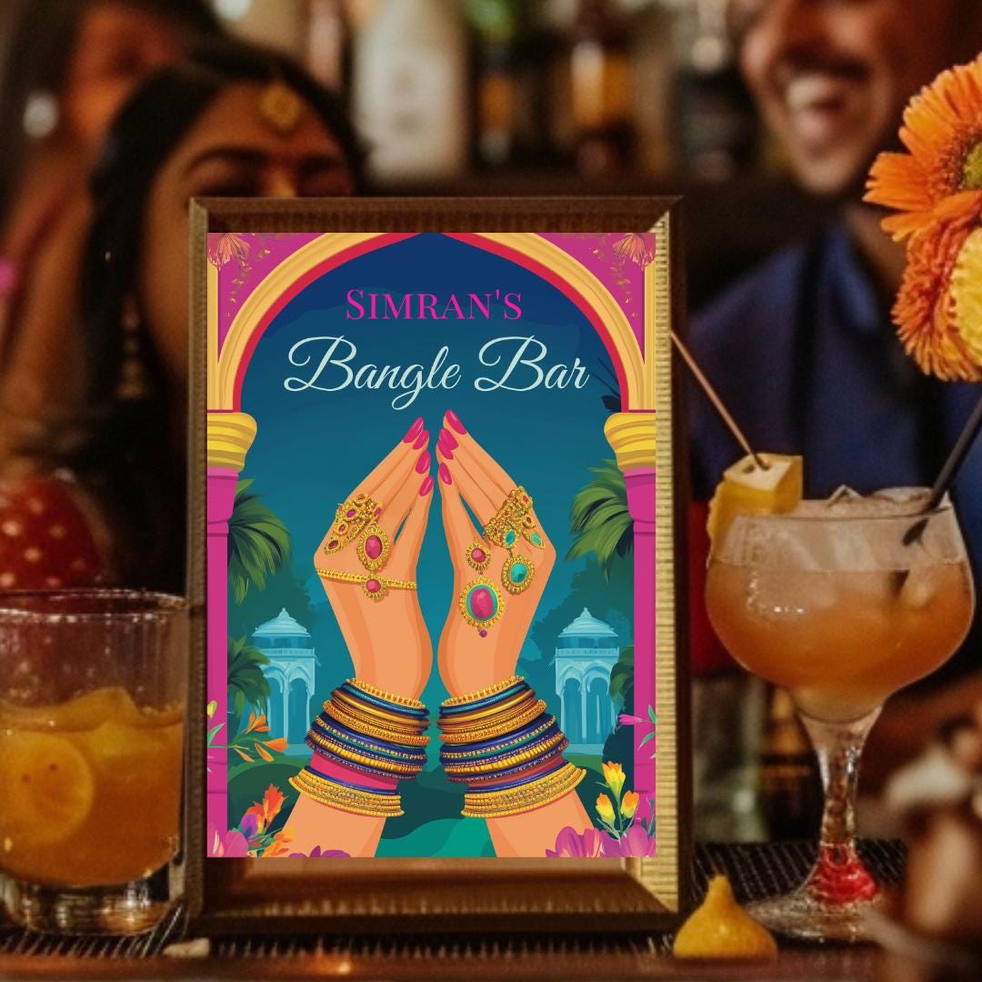 Bangle Bar | Welcome Sign Sangeet Wedding Sign Customizable ...