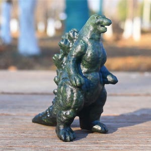 4.7'' Natural Hand Carved Green Jade Godzilla,quartz Crystal