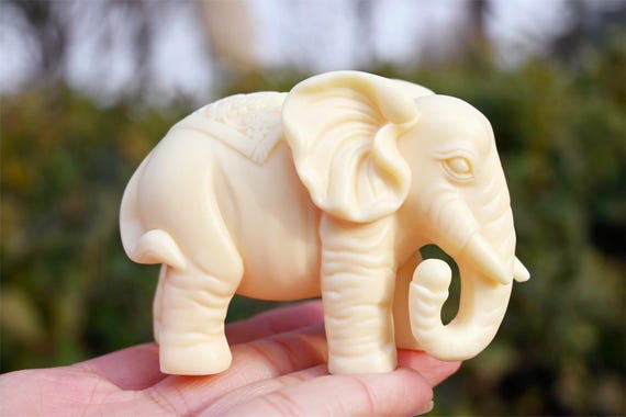 3'' Hand carved Tagua Nut Elephant,Crystal collect,Quartz crystal,crystal elephant,Crystal gift,Home decor,Crystal healing