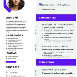 May include: A resume for Mariana Rodriguez, a marketing professional with experience in digital marketing and biotechnology. The resume highlights her skills in marketing, research, and data analysis. It also includes her education and work experience.