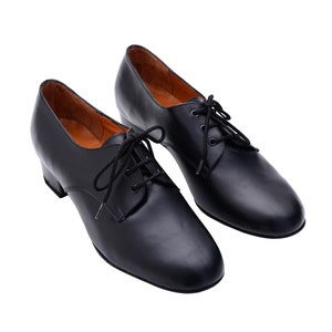 Black Leather Oxford Shoes: Handmade Brogue Office Shoes