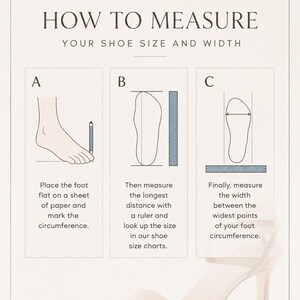 How to measure foot length and width for choosing the correct handmade shoe size using paper, pencil and ruler.