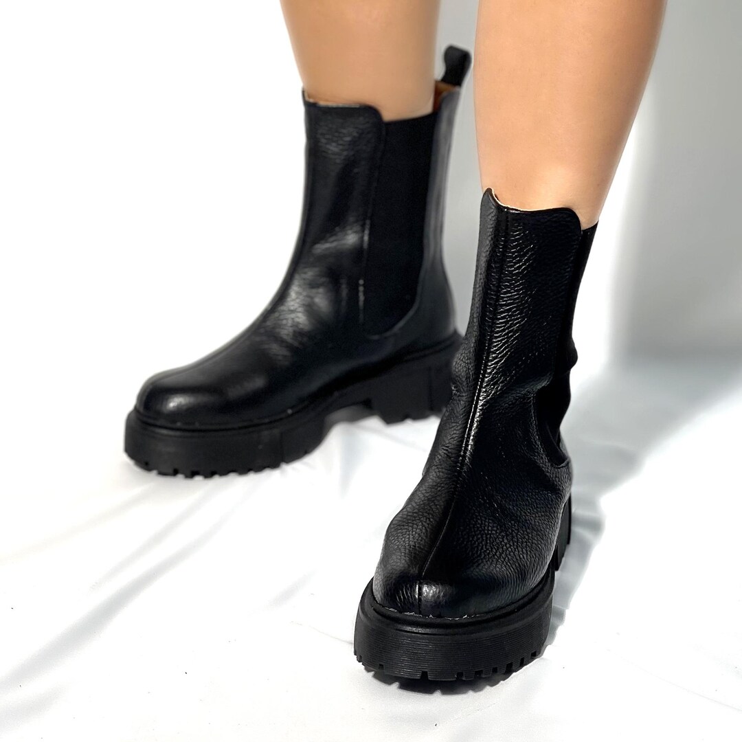 U-lite Women's Chelsea Ankle Boots – Leather Wing-Tip Brogue Booties, Fall & Winter Comfort, Elastic Side Panels - View #10