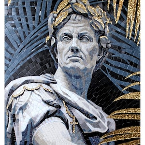 Julius Caesar Mosaic Art Roman Mosaic technique Wall Art Handmade Art Decor