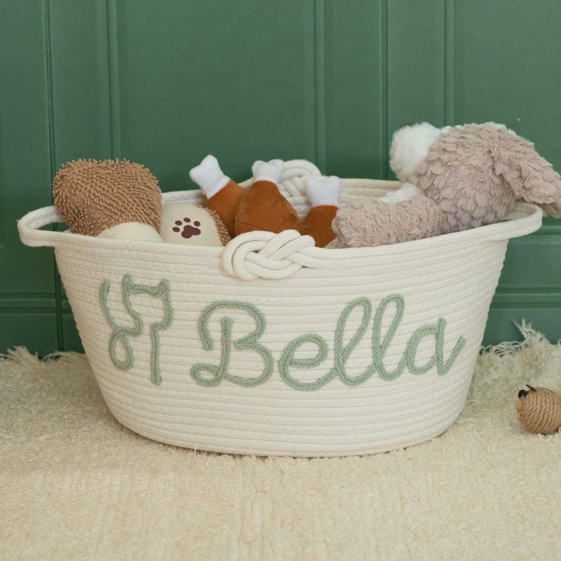 Buy Custom Pet Toy Basket, Christmas Gift, Dog Cat Basket, Puppy Toy