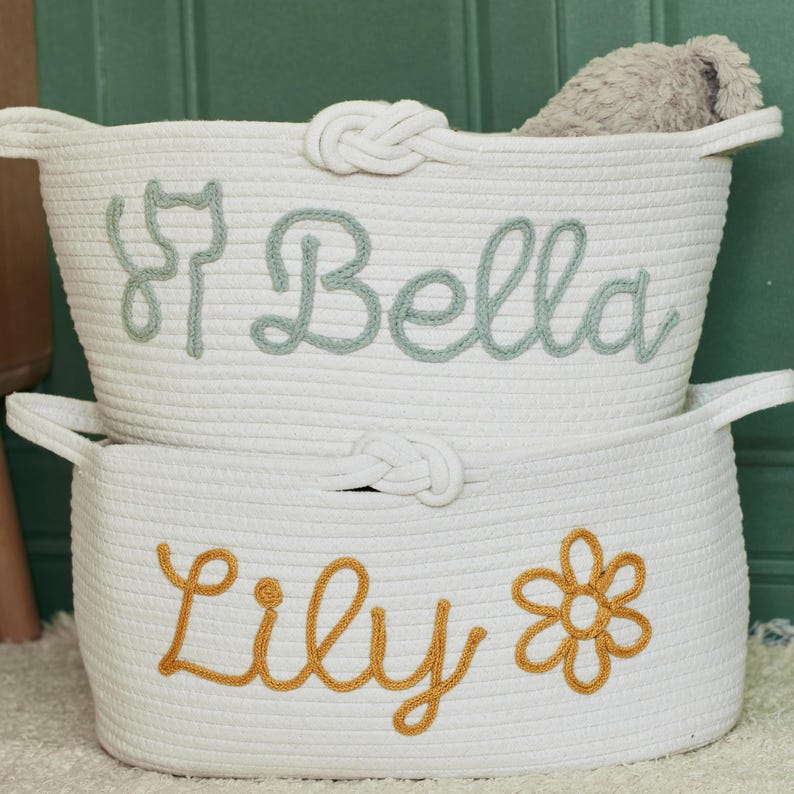 Custom Pet Toy Basket, Christmas Gift, Dog Cat Basket, Puppy Toy Basket