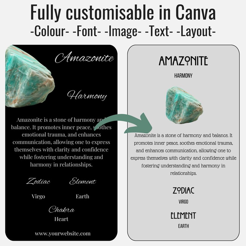 100 Editable Crystal Meaning Cards, Printable Crystal Meaning Cards with Meaning of Stones, Digital Cards image 4