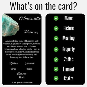 100 Editable Crystal Meaning Cards, Printable Crystal Meaning Cards with Meaning of Stones, Digital Cards image 3